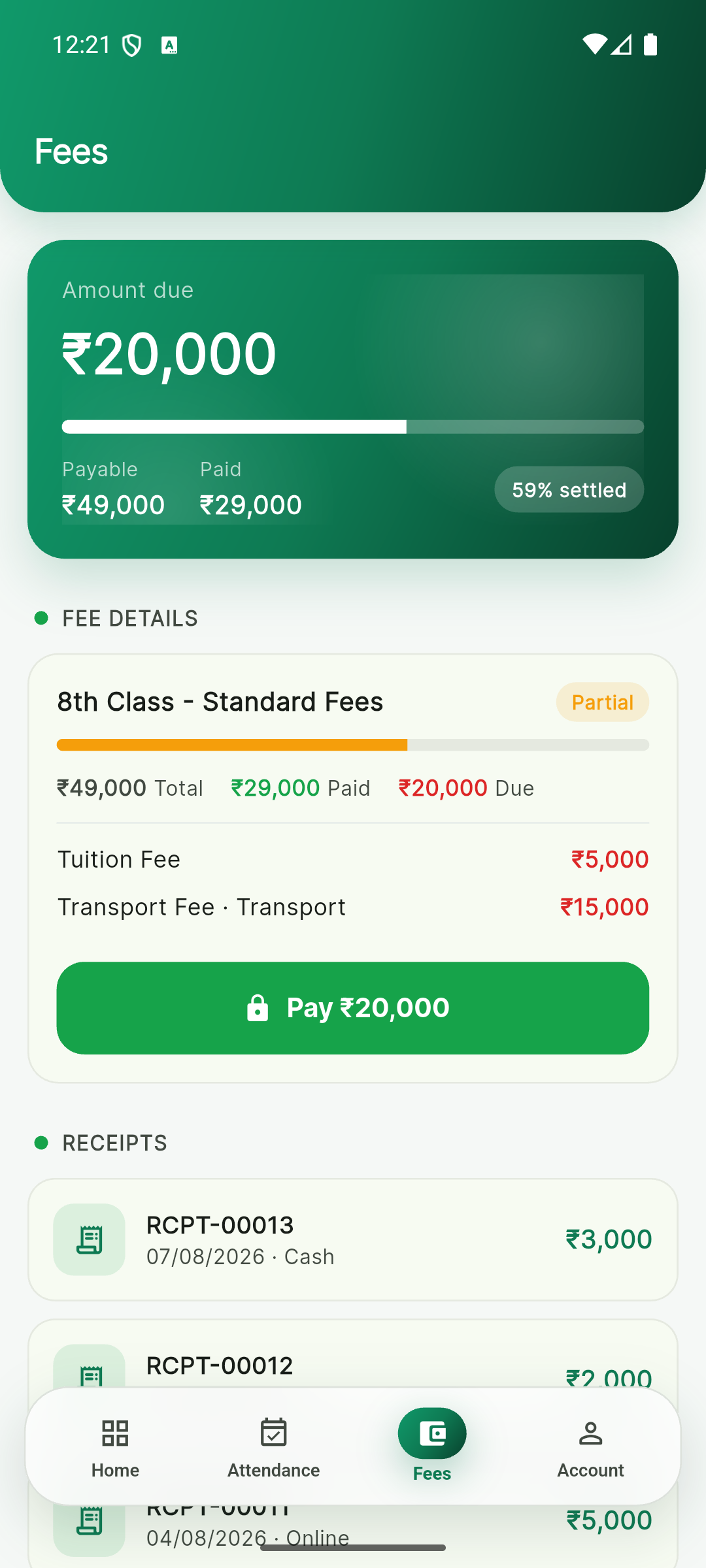 IQDev School app - Fees & payment